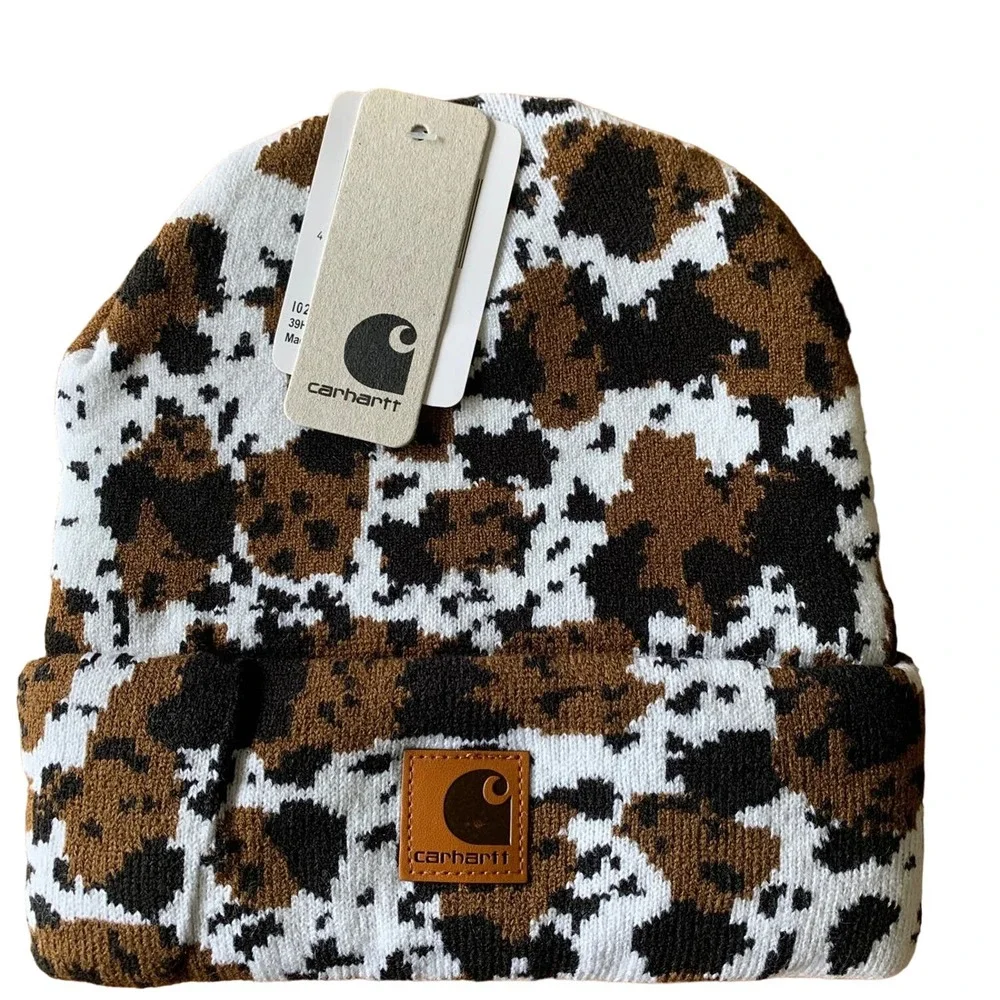 Cow Print Carhartt Beanie - Mix Color 3 - Picture 1 of 2